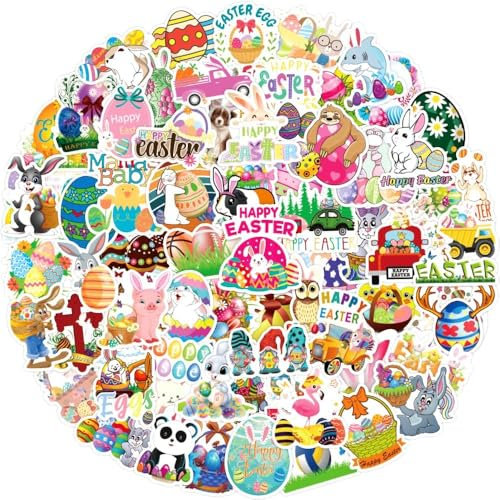 Aufkleber Ostern, 100 pcs Kinder Osteraufkleber, Ostern Aufkleber Deko, Ostereier Sticker, Osterdeko Aufkleber, Easter Stickers, Ostern Sticker Kinder, Oster Sticker, Ostereier Deko