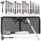 Meetory Paint Brushes for Acrylic Painting, 24PCS Professional Synthetic Acrylic Paint Brushes Multi-Shaped Paint Brush Set with Palette Knife and Cloth Roll for Artists and Beginners