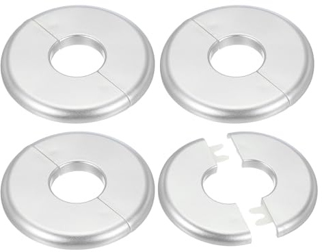 PATIKIL Cache Mitigeur Douche, 4pcs Écussons en ABS Garniture Robinet Douche Muraux pour 28mm, Décoration Rosace Robinet Coffrage Caches Tuyaux d'Eau Chauffage Plomberie Mural, Argenté
