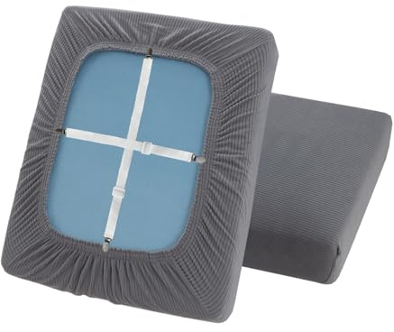 ZYBSLCSY Sofa Sitzkissenbezug Elastizität Jacquard Sofa Überzug Couch Bezug, rutschfeste Bezüge Für Wohnwagenpolster Mit 2 Cord (New Grey,W 50-70cm, D 50-70cm)