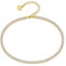 KRKC&CO 3mm Damen Tennis Fußkettchen, 14K Gold beschichtet Tennisarmband, Länge verstellbar Fußspange Iced Out Fußkettchen, Tennis Kette Fußband für Frauen Mädchen Geburtstag Geschenk