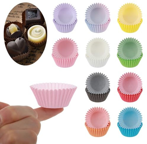 500 Pcs Cupcake Liner, Cupcake Papers for Home Baking, Colorful Baking Cups, Mini Cupcakes Liners for Mini Muffins, Cookies, Candies, Chocolate Desserts (Small Size)