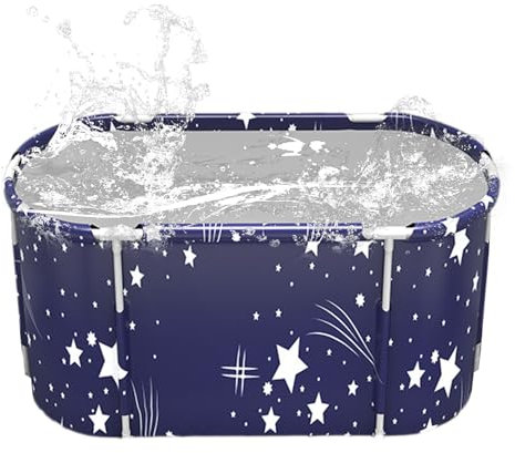 Baignoire pliable pour adultes - PVC épais - Design portable - Grande baignoire avec parois isolées - Rangement facile pour l'intérieur et l'extérieur - Salle de bain à la maison - 120 x 55 x 50 cm