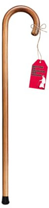 MOHOME Bastone Passeggio Legno Anziani Lunghezza 90 cm Finitura Elegante Marrone Manico Ergonomico Piede Antiscivolo Resistente Robusto Passeggiata