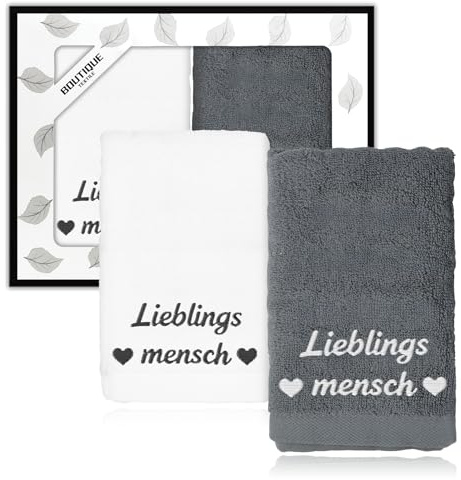 ANKUOFUA Lieblingsmensch Geschenke für Männer und Frauen, 75 x 35cm Handtücher Set Geschenk für Paare, Partner Geschenke, Valentinstags, Jahrestag Geschenk für Sie Ihn, Liebesgeschenk für Ihn Sie