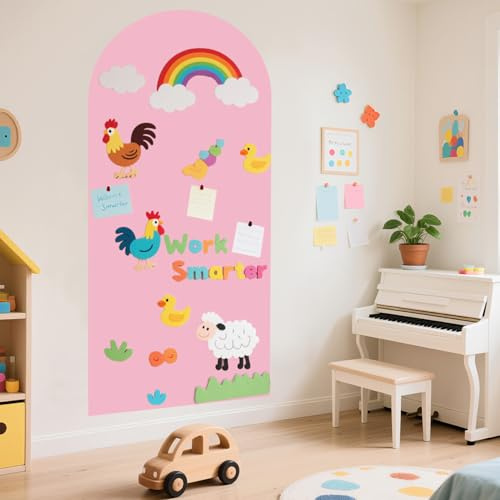 FOTSHARER Magnetische Wandaufkleber Rosa 100 x 45 cm Bogen Magnetische Kreidetafel für die Wand Magnettafel für das Spielzimmer Abzieh- und Aufklebe-selbstklebende Tafel Magnet Wandaufkleber