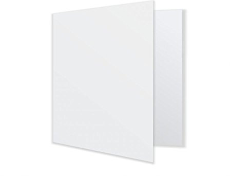 100 quadratische Klappkarten, Faltkarten weiss, blanko 10 x 10 cm beidseitig beschreibbar, selber bedrucken, 250gr/m², für Gruß und Einladungskarten