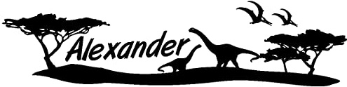 Samunshi® Tür Aufkleber 4 Dinos mit Name Wandtattoo 40x10cm schwarz