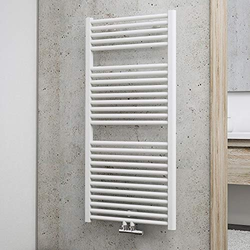 Schulte Badheizkörper München, 121 x 60 cm, 800 Watt, Mittelanschluss, alpinweiß, Design-Heizkörper, EP12060-M 04