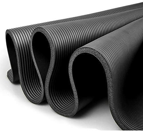 Gloop Hochwertige Yogamatte mit Tragegurt XXL Format für Pilates, Gymnastik, Fitness und Yoga, Erwachsene (Unisex), Schwarz, 190 x 60 x 1,50 cm