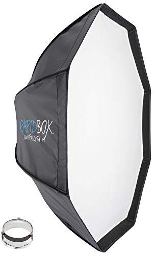 Westcott Rapid Box Switch Octa-M con inserto FJ400/Bowens - Estudio de fotografía portátil y paquete de Softbox Octabox en la ubicación