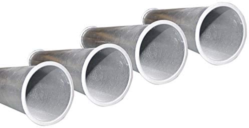 silos24 4 Stück Pellet Füllrohr 500 mm lang DN 100 Stahl verz. Bördelrandrohr