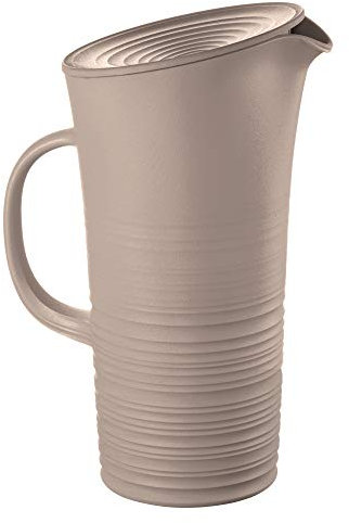 Guzzini Tierra Caraffa con Coperchio, Post Consumed Recycled Poliestereastic, Grigio Tortora, 01