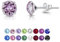 DTPSilver - Damen Ohrringe 925 Sterling Silber und mit Kristallen von Swarovski® Elements 6 mm Runde Ohrstecker - Farbe : Violett