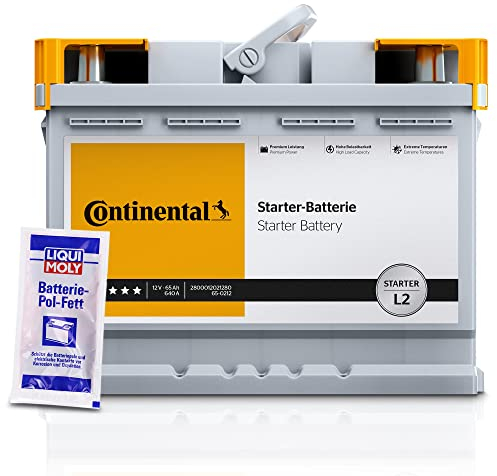 CONTINENTAL 2800012021280 Starterbatterie Autobatterie L2 12V 65Ah 640A + 10g LIQUI MOLY Batterie-Pol-Fett