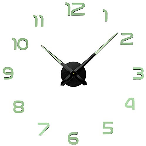 PRIM DIY 3D Wanduhr Luminiferous I, Lumini, Quarz-Schrittmotor, lumineszenz modern aus Kunststoff, Originelles Design, Wand-Deko, Wohnzimmer, Schlafzimmer, Büro