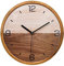 UberDeco 12 inches super slim wooden frame wall clock with dome glass cover (Brown)