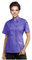 Kurzärmlige, geknotete Stoffknöpfe, Damen-Kochjacke, Uniform, ideal für Bäcker, Gastgewerbe, Caterer und kulinarische Profis (lila, XXL)