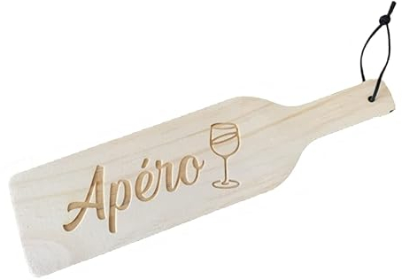 Planche apero personnalisable Mabouteille® 32x8,5 cm – Planche à découper modèle « Apéro » en Pin Maritime [ Planche bois apero ]