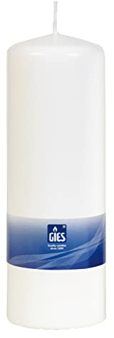 Stumpenkerze 200x68 mm weiss weiß | Stumpenkerzen | Säulenkerze | Taufkerze | Dekokerze | Kerzenlicht (200x68 mm weiss, 1)