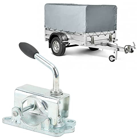 Abrazadera de Remolque de Alta Resistencia Abrazadera de Rueda Jockey de Metal de 48mm con Mango, Soporte de Fijación Dividido Chapado En Zinc para Remolque de Caravana RV