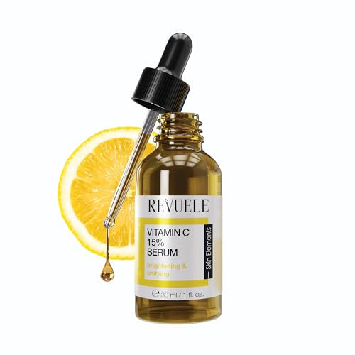 REVUELE Vitamin C Serum Hochdosiert 15% mit Niacinamide und Hyaluron - Anti Falten Serum gegen Pigmentflecken und Feine Linien, Mit Brightening Effekt - 30 ml