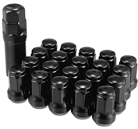 A ABSOPRO M12x1.25 Voiture Roue Heptagon Cosse Écrou Acorn 32mm Vis - 21 Pcs Noir