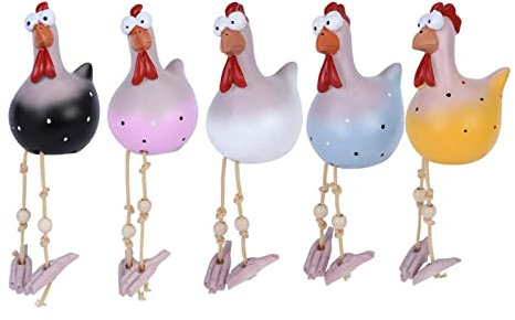 APLUSZ Keramik Huhn Gartendeko, Deko Garten Huhn Tierfigur Gartenstecker Handarbeit Gartenstatue Dekorative Henne Harz Statue Huhn Keramik Hühner Deko für Garten Terrasse Bauernhof Balkon Wohnzimmer