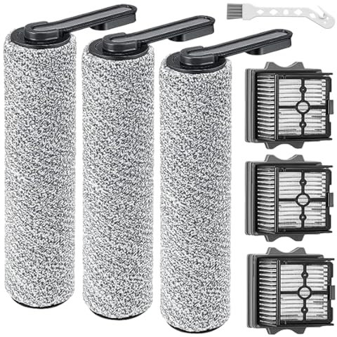 BYOFI Floor One S5 Pièces de rechange pour aspirateur sec et humide sans fil Tineco Floor ONE S5/Floor One S5 Pro, accessoires Tineco comprenant 3 filtres HEPA et 3 rouleaux brosses