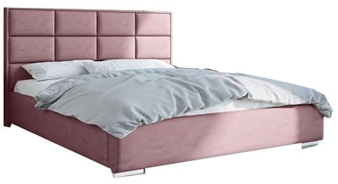 Verona Idee Polsterbett Keja mit Bettkasten Lattenrost Metallrahmen Komplettset inkl. Stauraum - 5 Größen Wählbar Rosa 160x200