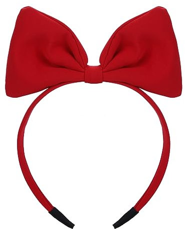 WLLHYF Bandeaux à nœud rouge avec nœud papillon - Accessoires de cheveux parfaits pour femmes et filles fête cosplay Noël Halloween cadeau (rouge)