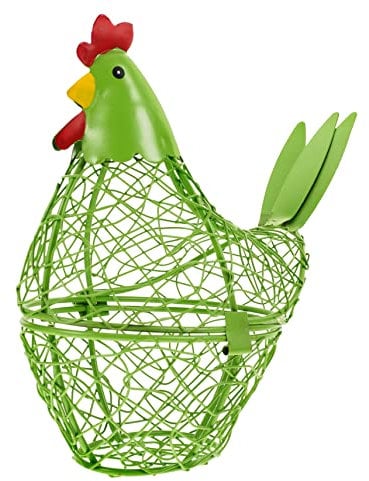 Cabilock Egg Hen Iron Chicken Wire Kitchen Egg Organzier Home Storage Decorative Egg Basket for Fresh Eggs