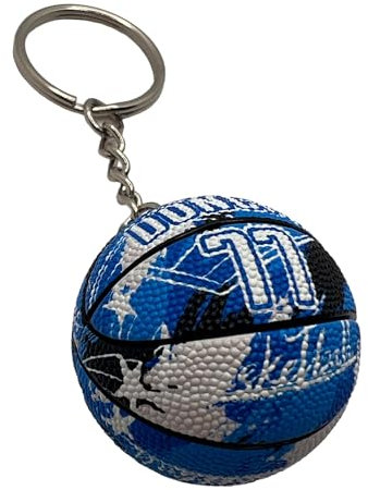 Porte-clés compatible avec NBA 77 Mavericks Basket Gadget Accessoires idée cadeau homme femme enfant pendentif créatif 3D, bleu, Taille Unique