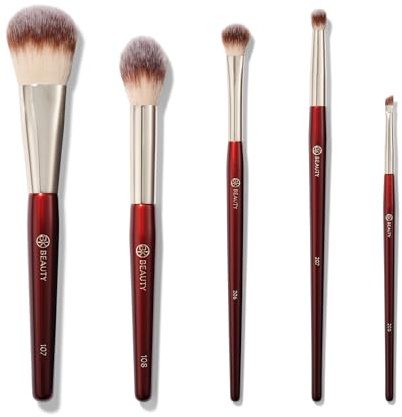 BK BEAUTY - PRECISION BRUSH COLLECTION (5PC) - Professional Makeup Brush Set for Bronzer, Blush, Contour, Powder & Eye Makeup | Premium Face Brushes for Flawless Application