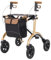 Saljol Carbon Rollator, 5,6 kg Leichtgewichtrollator mit Sitz, Tasche, faltbare Outdoor-Gehhilfe, Sitzhöhe 54 cm, Gold