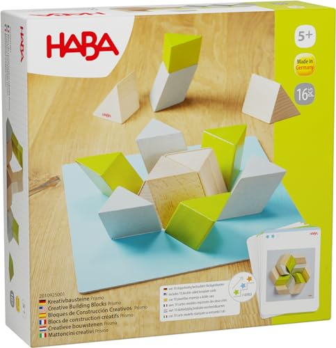 HABA Kreativbausteine Prismo - Prisma-Holzbausteine zum Legen, Bauen & Spielen - Fördert logisches Denken - Made in Germany - Für Kinder ab 5 Jahren - 2010925001