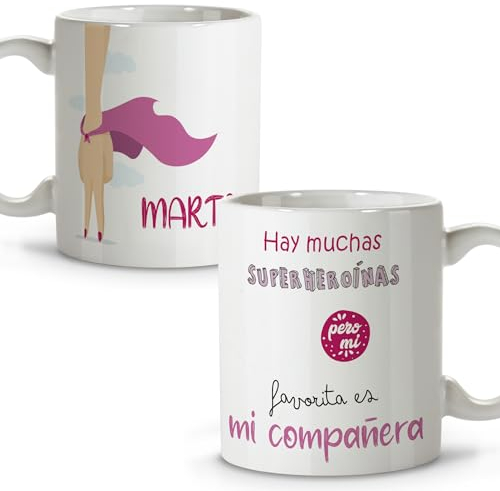 LolaPix Taza Mejor Compañera Personalizada - Regalo para Compañera de Trabajo - Taza de Café Cerámica 330 ml