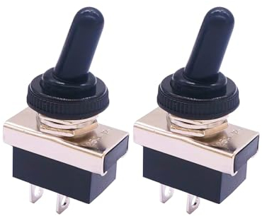 Lotbun Kn3(D)-101 - Interruptor de 12 V 25 A, 2 unidades, 12 V, impermeable, 3 posiciones con funda de goma
