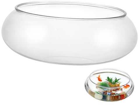 KONTONTY Kleines Aquarium Mit Transparenter Landschaft Lotus-schüssel-pflanzgefäß Empfindliches Aquariumbecken Klares Betta-Becken Aquaponik Mikro Wasserpflanzentopf Fisch Plastik