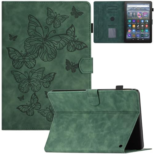 Artyond Case for Kindle Fire HD 8/HD 8 Plus Tablet, PU Leather with Auto Sleep/Wake Card Slots Stand Folio Case for Amazon Kindle Fire HD 8/HD 8 Plus 12th Gen/10th Gen, 2022/2020 Released, Green