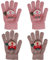 ZDQC 2 Paar Warme Strickhandschuhe Kinder, Süße Winter Fingerhandschuhe, Vollfinger Stretch Handschuhe (Rentier-B)