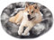 pfoten&nasen® Wolke 7 Hundebett L [Grau/Weiß, 85 cm] – Donut-Kissen für mittelgroße bis große Hunde – Waschbar & flauschig mit abnehmbarem Bezug