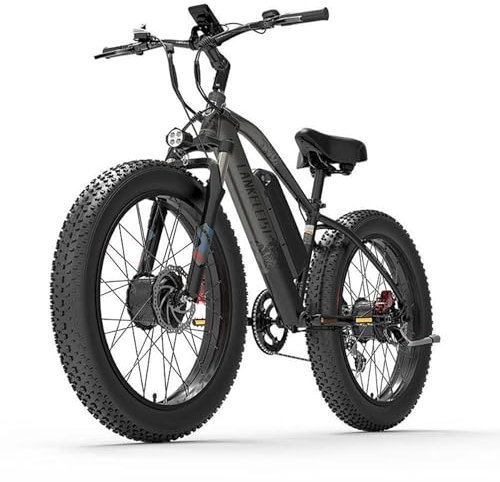 LANKELEISI MG740 Plus E-Bike mit Doppelmotor Fatbike 26 Zoll für Herren und Damen, 7 Gang E-Fahrrad mit 48V 20Ah Wechselakku, Reichweite bis zu 150 Km