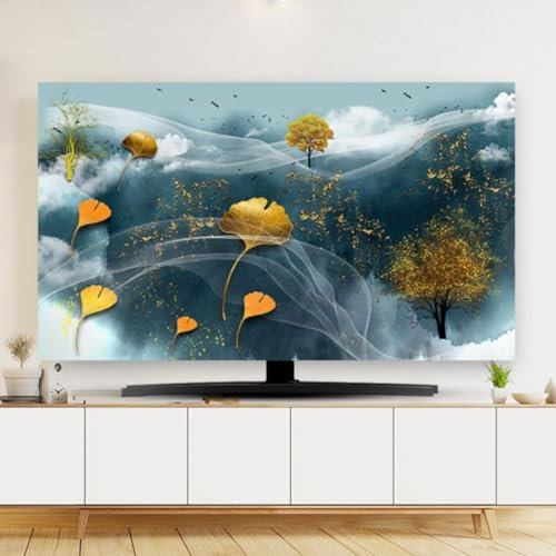 Yoeoefuo TV Cover TV Screen Protector 32 - 85 Inch Multiple Sizes TV Protective Cover Landscape Print TV Protective Cover Modern Design TV Protection Dustproof Case Cover (Style 3.85 Inches)