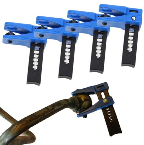 Generisch Bremsleitungsklemmen, Kunststoff und Metall, Bremsleitungszubehör, Bremsschlauchklemmen, 4-teilig, Blau, Set für Getriebekühler-Rohre, Bremsen, Klimaanlage