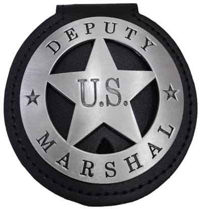 DOGOZ US Deputy Marshal Badge with Inlaid Leather Case,Costume Decoration Prop