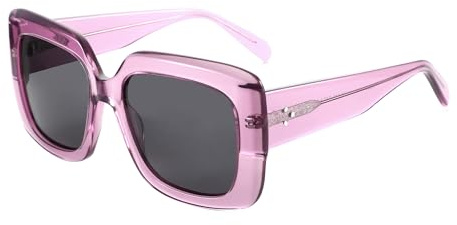 ZENOTTIC Occhiali Da Sole Polarizzati Per Donne Alla Moda: Occhiali Da Sole Classici Con Protezione UV400 - Occhiali Retro Oversize Con Montatura Quadrata Rosa Cristallo
