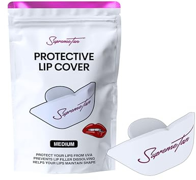 Sunbed Protective Lip Cover | Lip Guard | Protect Filler (Medium) | Reusable sunbed lip shield that covers lips from UV during tanning. Medium and large. Pack of 1