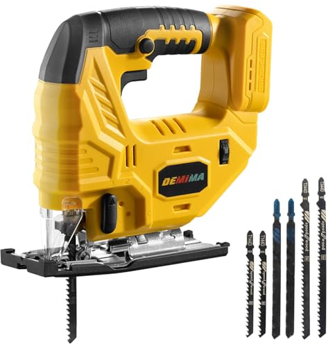 Cordless Jig Saw for Dewalt Battery, 7 Speed Variable Up to 3200RPM, LED Light, 45° Bevel Cuts, 3 Orbital Motions, with Jig Saw Blade for Straight/Curve/Circle Cutting(Battery Not Include)