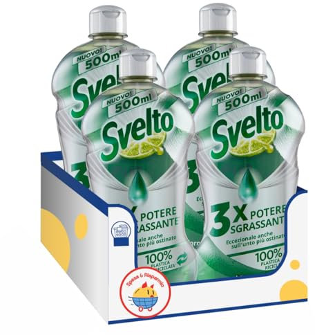 Detersivo piatti concentrato al limone – Pulizia efficace e profumo fresco – Variazioni 4/8/12 Pezzi – 500 ml (4)